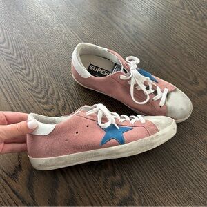Golden Goose Women’s Superstar Sneakers - Pink and Blue Suede - Size 36